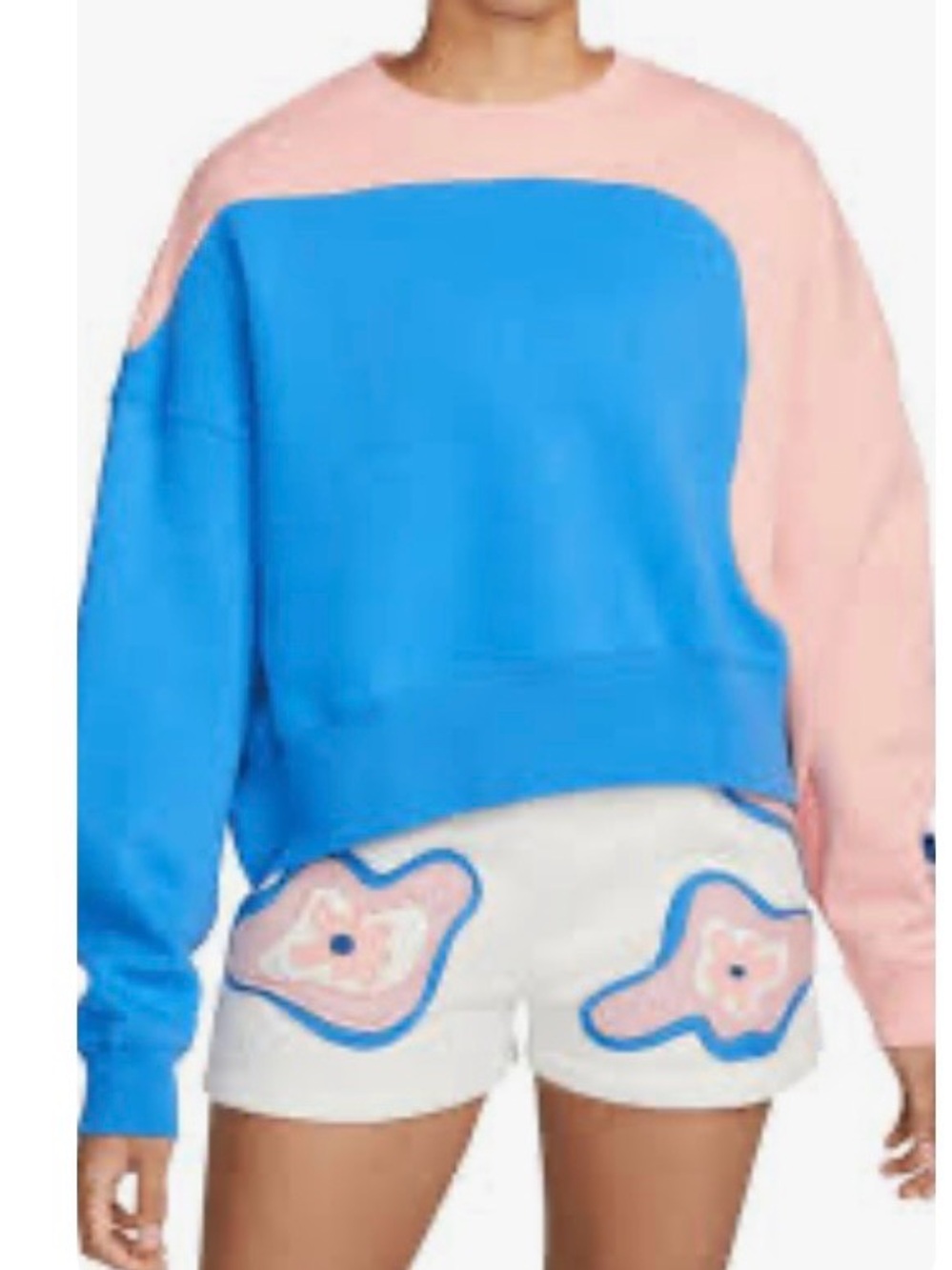 Nike Two-Tone Pink and Blue Crewneck Sweatshirt